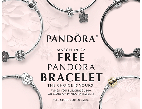 pandora march 2015 free bracelet promo