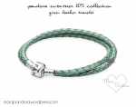 pandora summer 2015 green leather bracelet