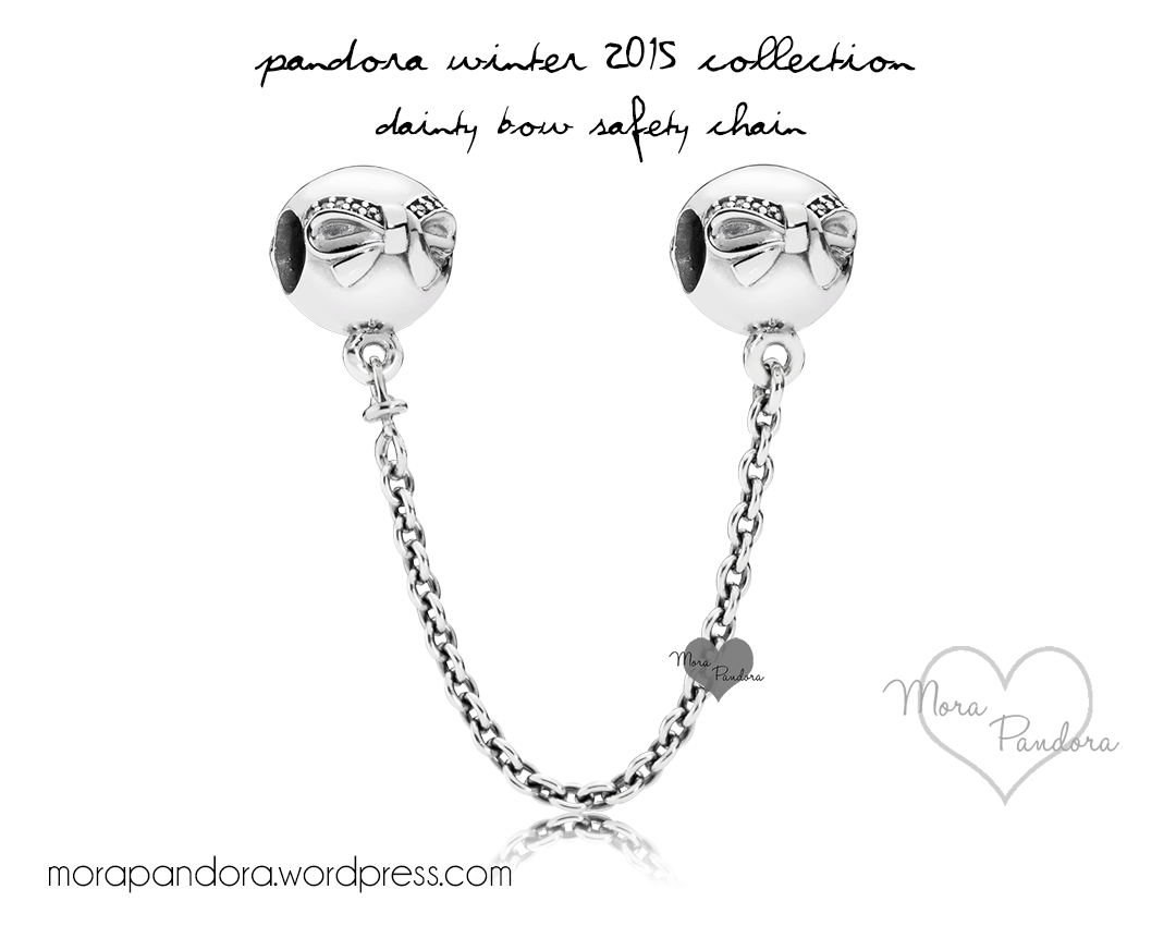 Review Dainty Bow Clip & Safety Chain from Pandora Winter 2015 Mora