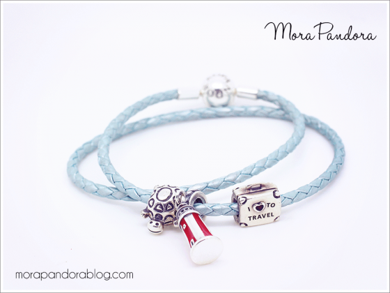 pandora summer 2016 blue leather bracelet 