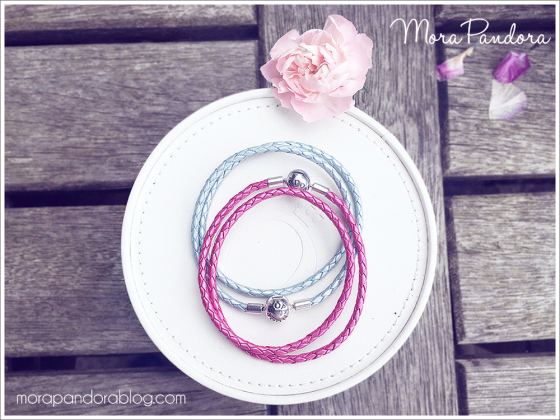 pandora summer 2016 blue and pink leather bracelet