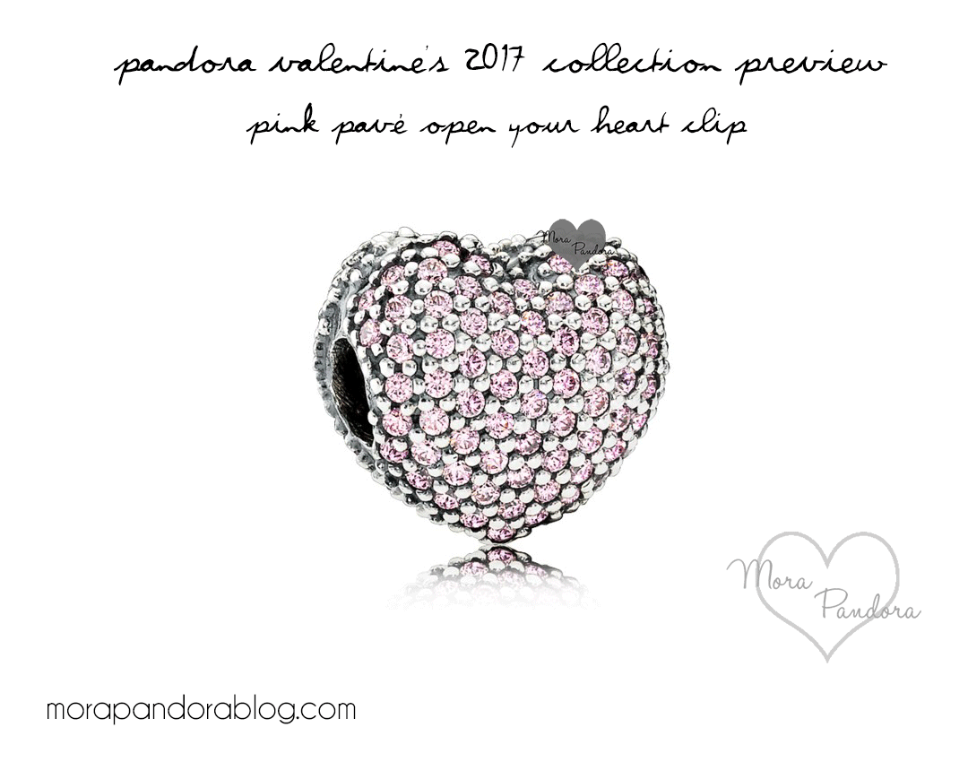Pandora Valentine's 2017 Pink Pavé Open Your Heart clip