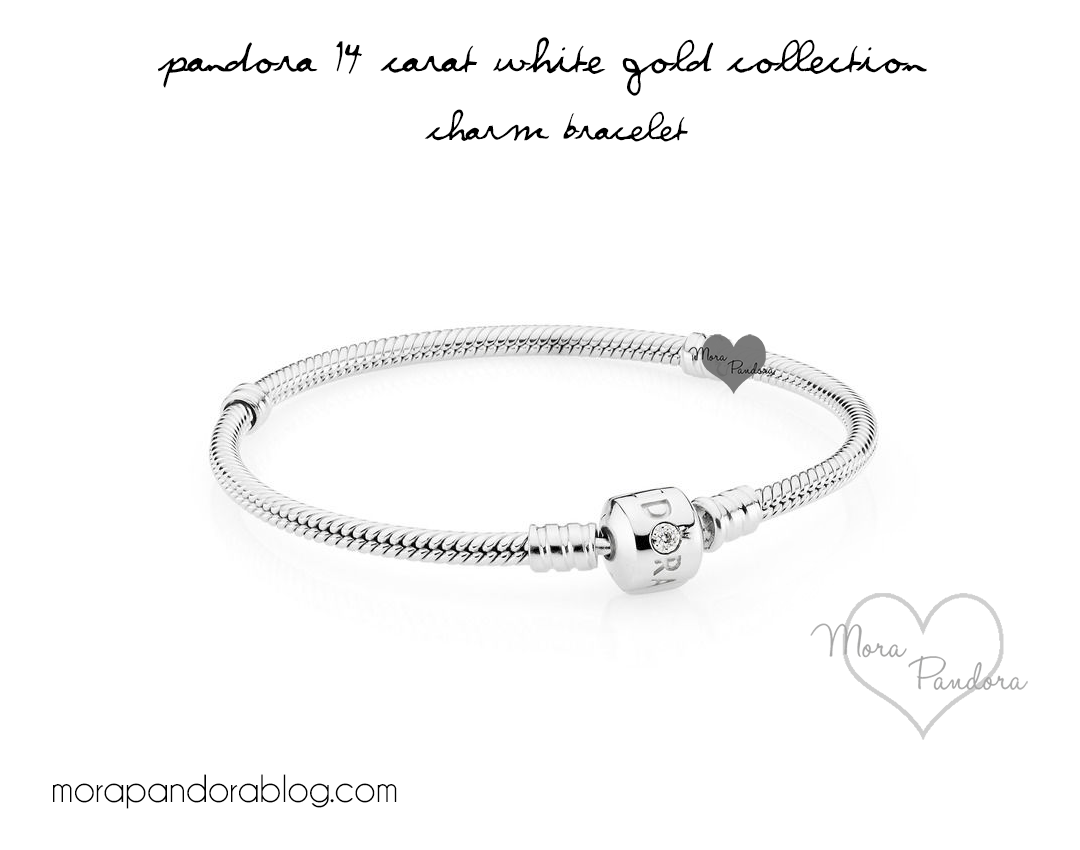 Pandora white gold charm bracelet