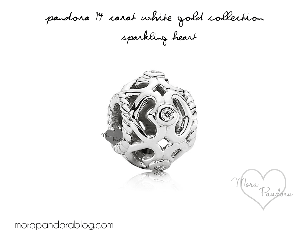 Pandora white gold heart openwork