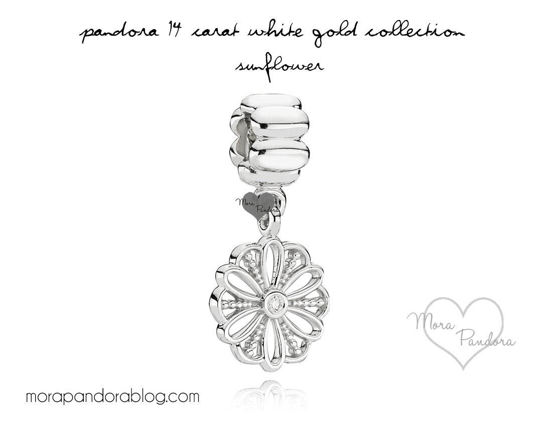 Pandora white gold flower dangle