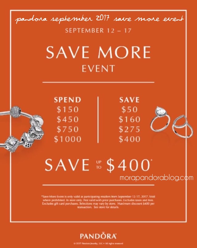 Pandora NA September Save More event