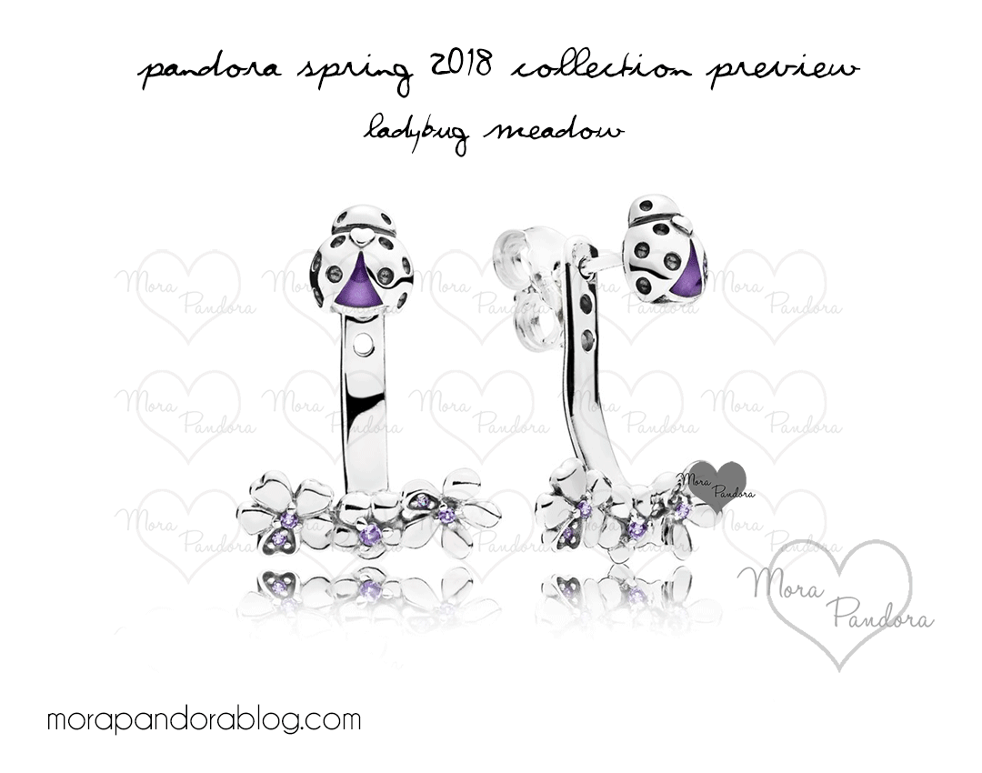 Pandora Spring 2018 ladybug meadow earrings